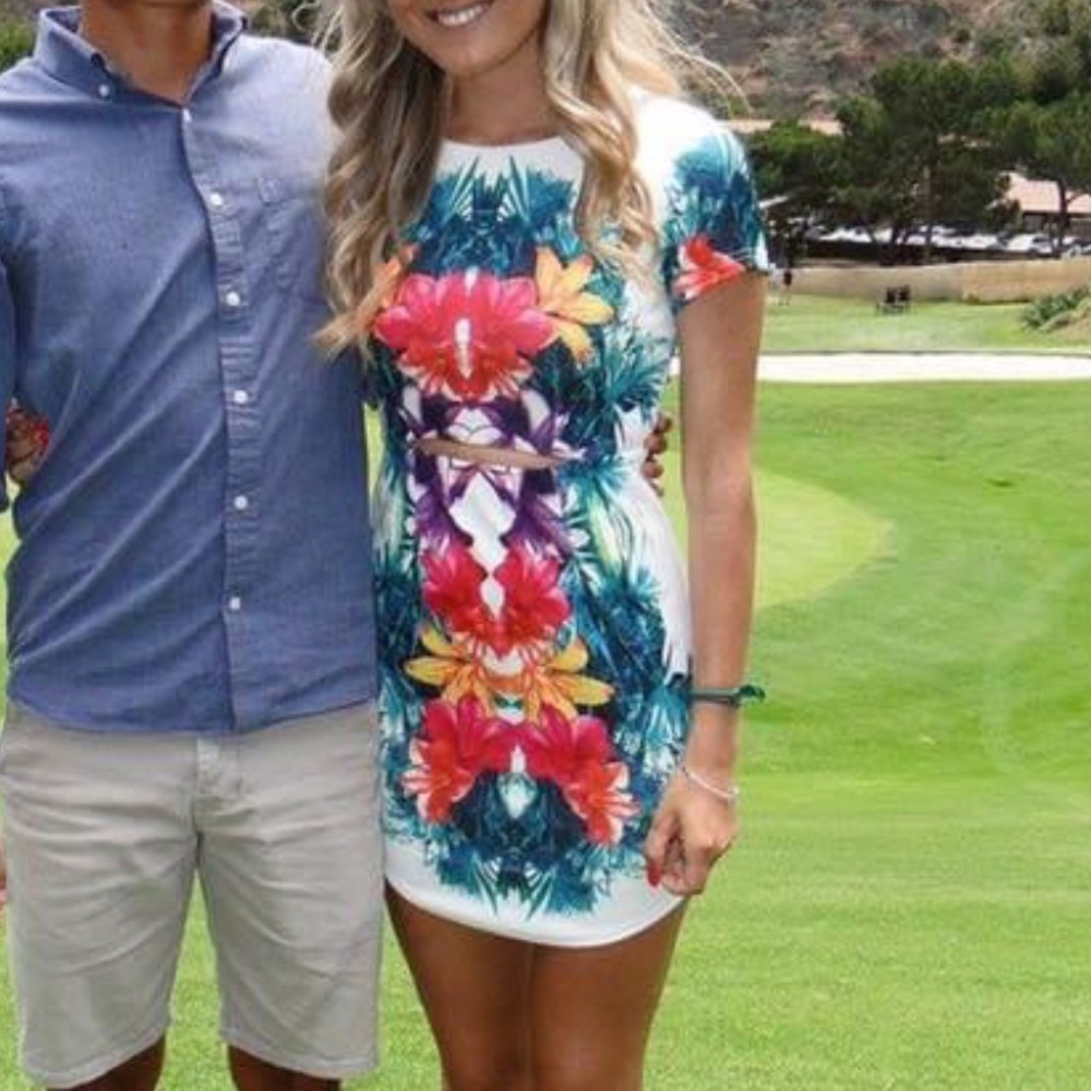 Colorful Short Sleeve Mini Dress